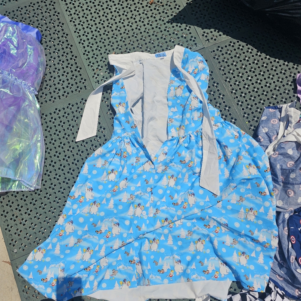 Blue Cartoon Print Dress